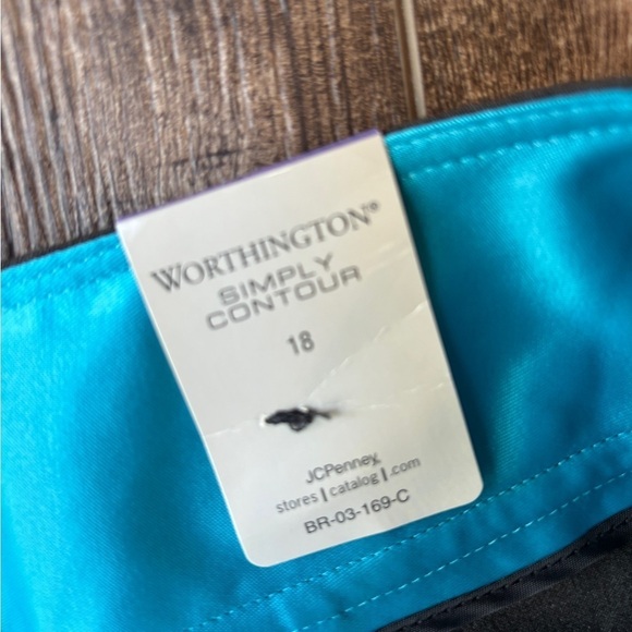 NEW Worthington Stretch Simply Contour Pants Slight Flare Charcoal Women's 18 - Picture 10 of 14